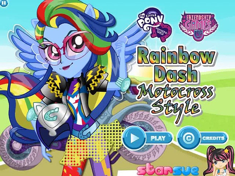 ▐ ╠╣Đ▐► arc style motocross de bord habiller - Dress Up Rainbow Dash avec un style Motocross