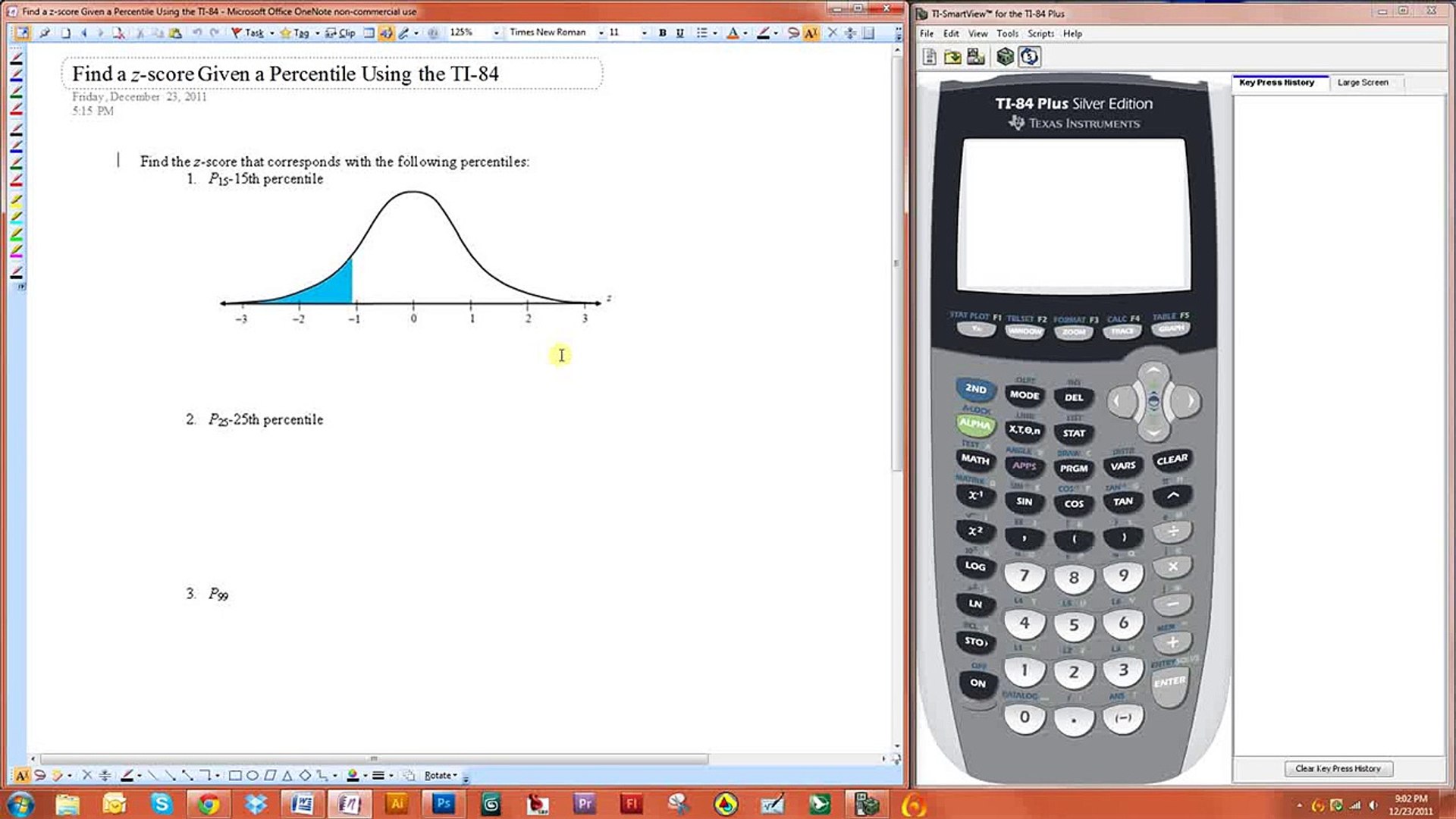 Find a z-score Given a Percentile Using the TI-18 - video Dailymotion