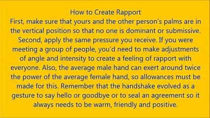 Effective Body Language skills - Handshakes