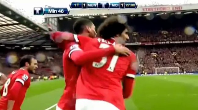 Fellaini goal - Manchester United 2-1 Manchester City | 12.04.2015