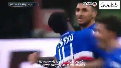 Roberto Soriano Goal AC Milan 0 - 1 Sampdoria Serie A 12-4-2015
