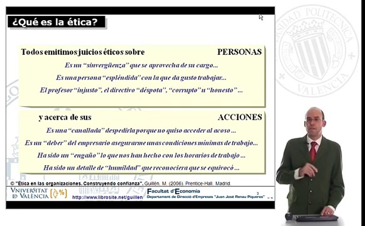 Ética empresarial y en las Organizaciones. Construyendo confianza - 1/7