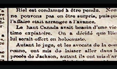 Québec History 24 - Canada Hanged Louis Riel