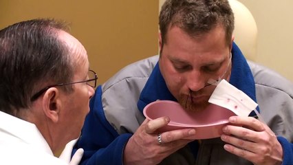 Removing gauze packing post sinus surgery - 1