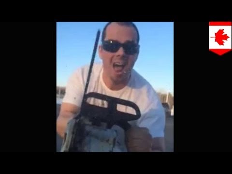 Ira al volante: Conductor usa una motosierra para amenazar a una familia canadiense