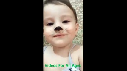 Cute Baby Acting as a Real Cat