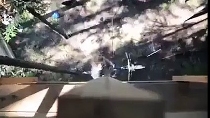 Bicycle used as a Tree House Elevator woow