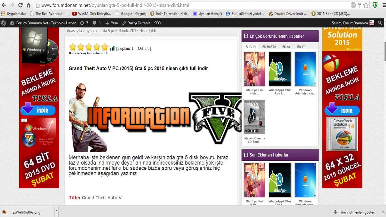 Gta 5 PC Full indir Tek Link indir