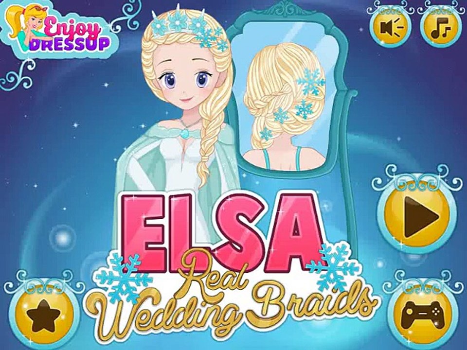 三つ編みお下げゲーム - 髪結婚式冷凍エルザ リアル結婚式プリンセス エルザ