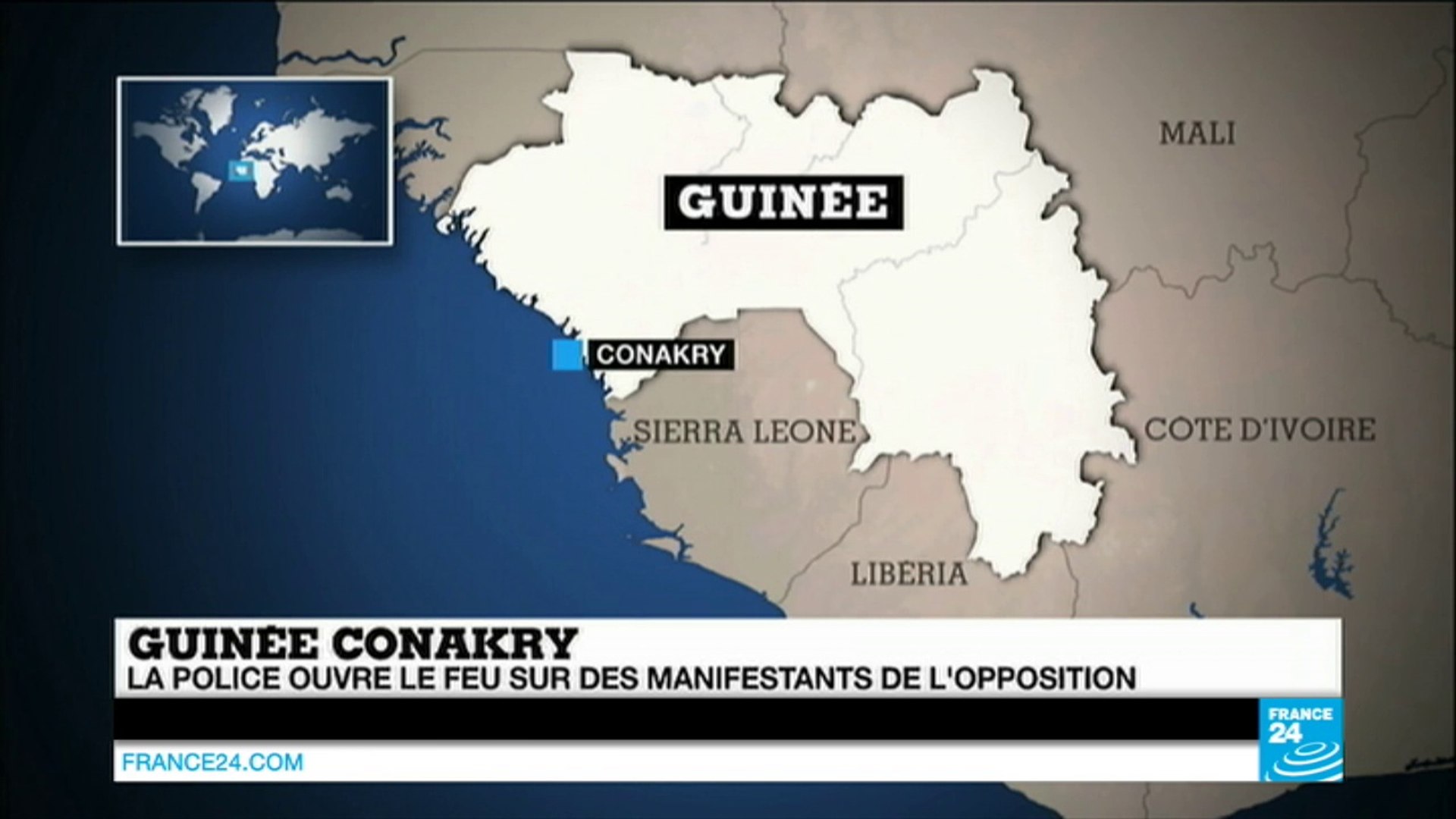 Guinée Conakry : la police ouvre le feu sur des opposants, 1 mort par balle  - Vidéo Dailymotion