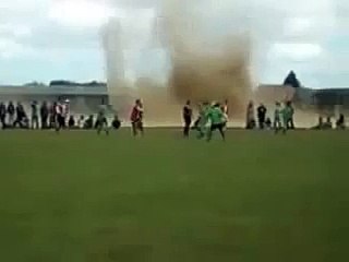 AMAZING Tornado Rips Through Live Football Match! - Sport Bloopers! (360p)