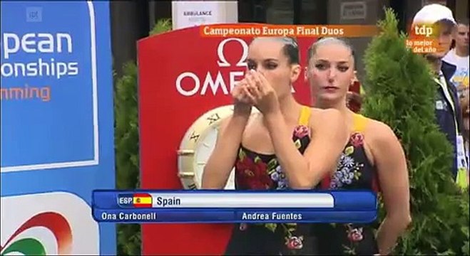 Natación sincronizada. Cto Europa 2010. Final dúos (13-14) España