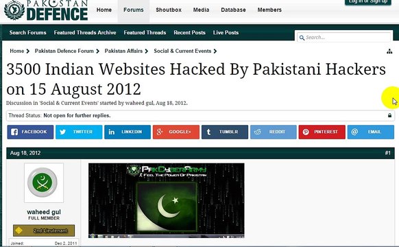 Indian Websites Hacked By Pakistani Hackers