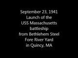 Launch of USS Massachusetts battleship 1941