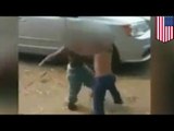 Video viral muestra a dos niños peleándose mientras varios adultos se ríen y los animan a seguir
