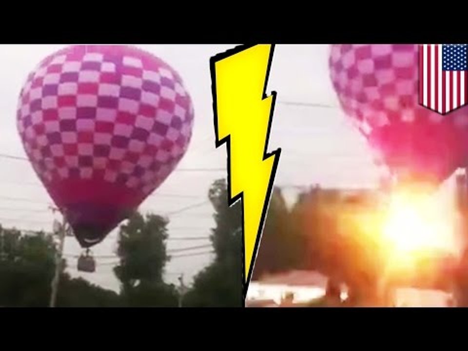 Globo de aire caliente produce explosiones al quedar atrapado en líneas de alta tensión