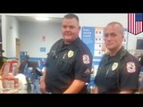 Dos policías atrapados realizando un acto de generosidad en un Walmart de Texas