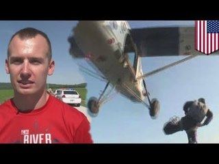 Piloto realiza su primer salto en paracaídas para evitar morir cuando su avión se precipito a tierra