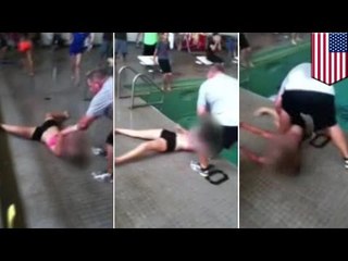 VIDEO: Gym teacher, kinaladkad sa swimming pool ang isang estudyante!