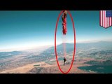 Double parachute fail video: Skydiver survives terrifying skydiving accident