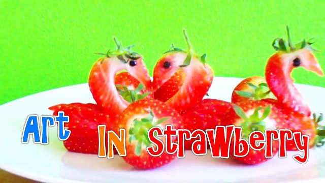 Art In Strawberry Swans Fruit Vegetable Carving Garnish