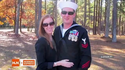Navy Corpsman gives family holiday shock