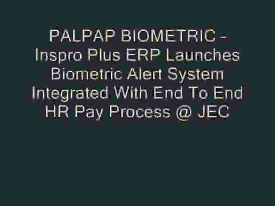PALPAP – INSPRO PLUS ERP Launches Biometric alert System With End To End HR Pay Process @ JEPPIAAR
