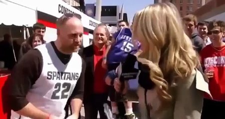 Basketball fan proposes to sports presenter