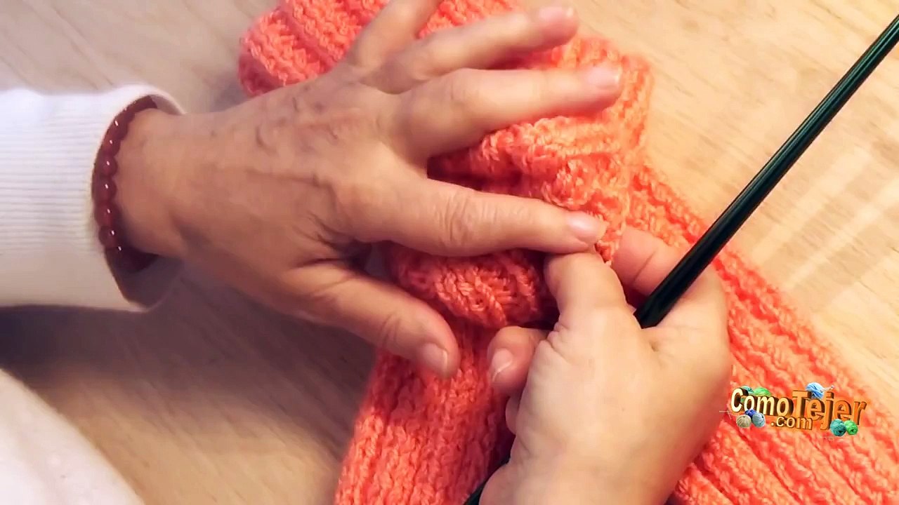 Como Tejer Pantufla Tipo Media 2 Agujas (203)