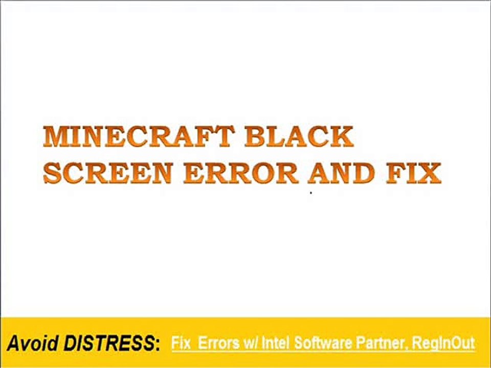 MINECRAFT BLACK SCREEN ERROR AND FIX