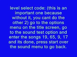 Sonic 2:Debug, level select and super sonic codes