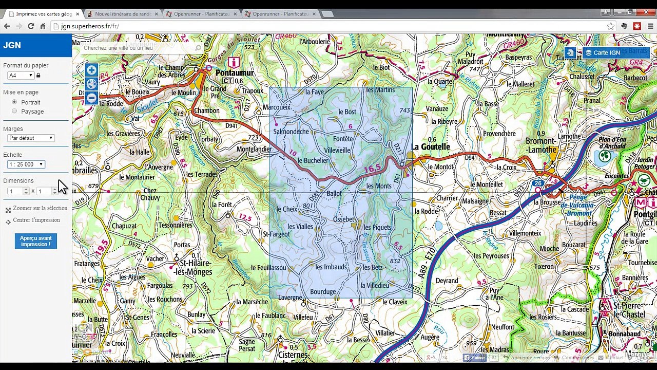 Comment imprimer une carte de randonnée
