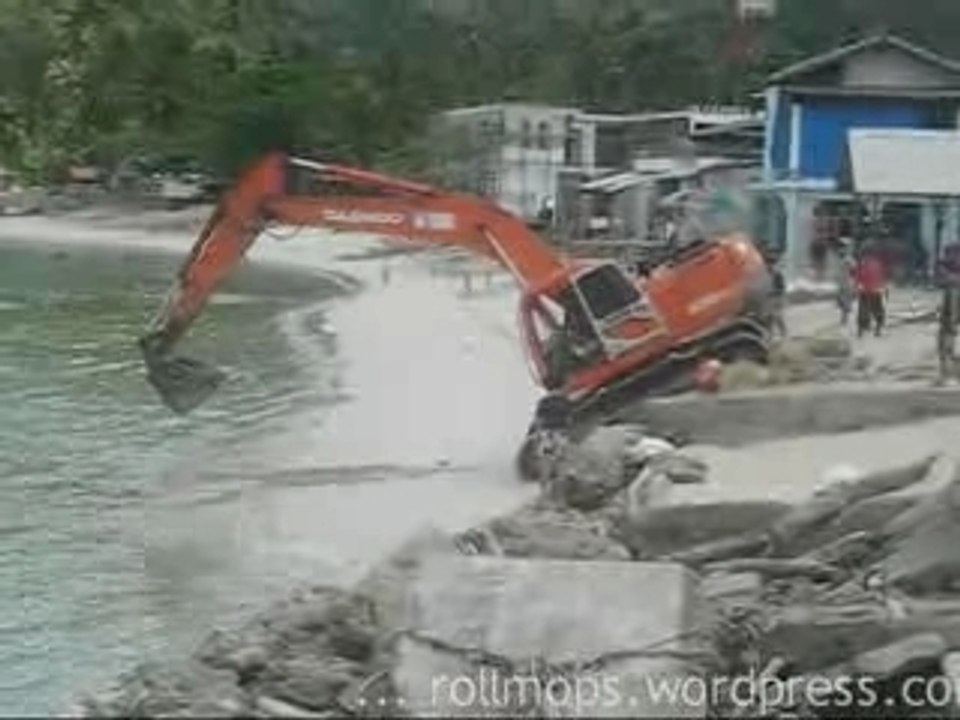 Excavator on the Beach