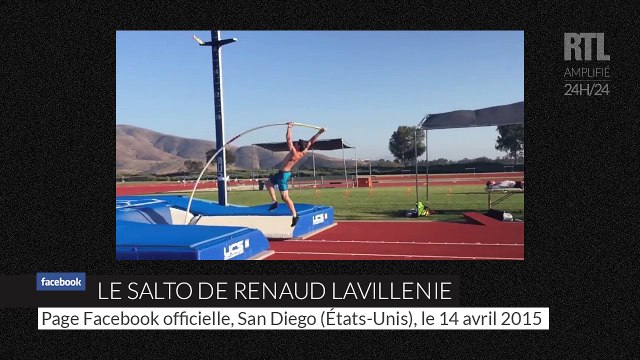 Renaud Lavillenie réussit un salto en saut à la perche