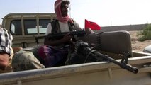 Yemeni anti-Huthi forces patrol Aden streets
