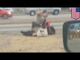 VIDEO: Pulis sa California, brutal na binugbog ang isang lola sa highway!