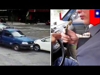 Mężczyzna wdycha chłodziwo podczas jazdy samochodem i powoduje wypadek
