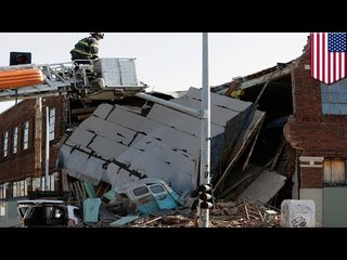 盗難車が衝突しレンガ造りの建物崩壊　アメリカ