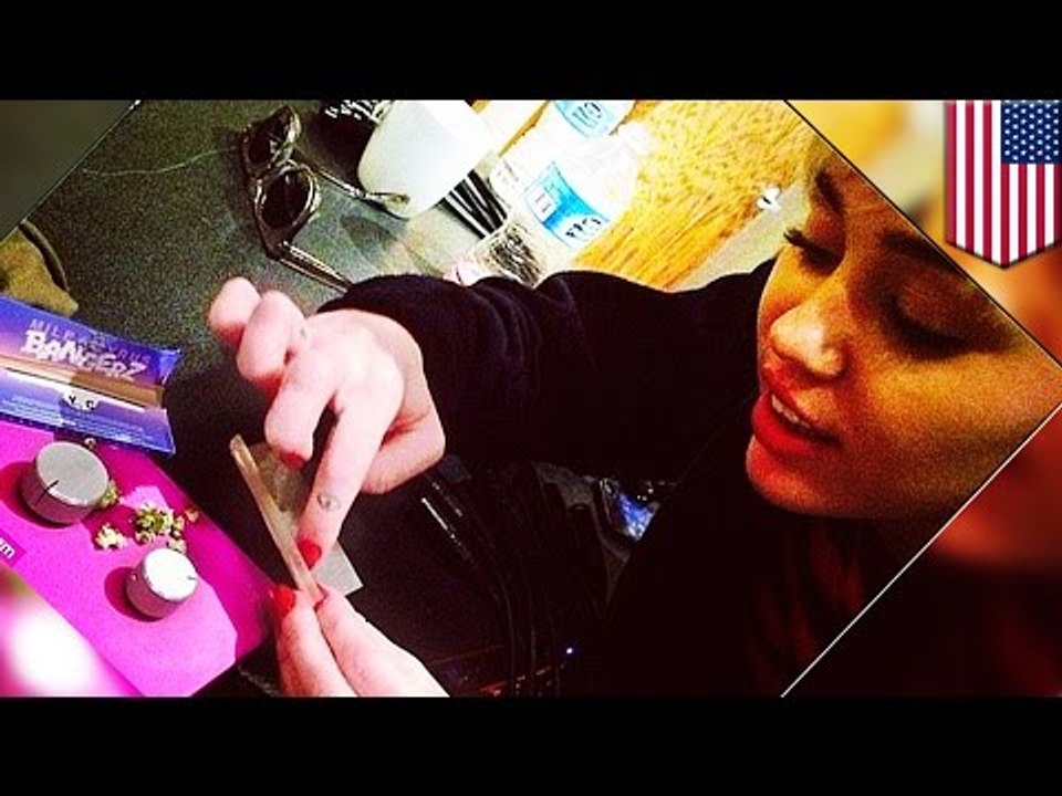 Miley Cyrus wrecking ball lifestyle documented in leaked drug photo on weed