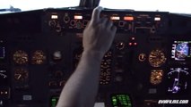 Boeing 737 cockpit landing