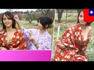 Babae, nagpakita ng cleavage para i-promote ang isang ranch sa Taitung, Taiwan!