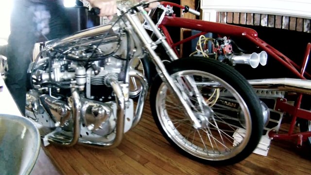 Twin Engine Motorcycle Dragster Stage Fright Triumph Bonneville Tiger T110 T120