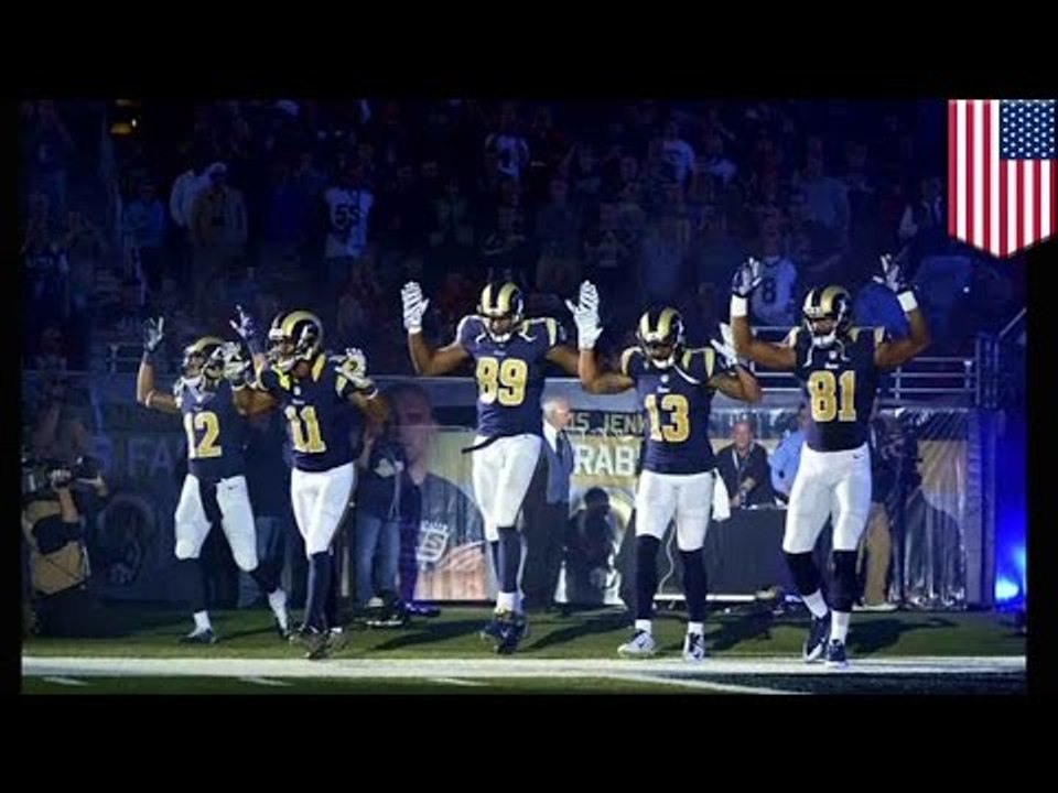 St Louis Rams show ‘Hands up, don’t shoot’ to protest the Michael Brown-Darren Wilson decision