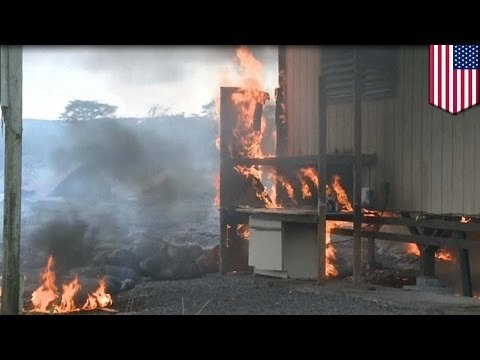Lava burns house: flow emerging from Kilauea vent reaches rural home