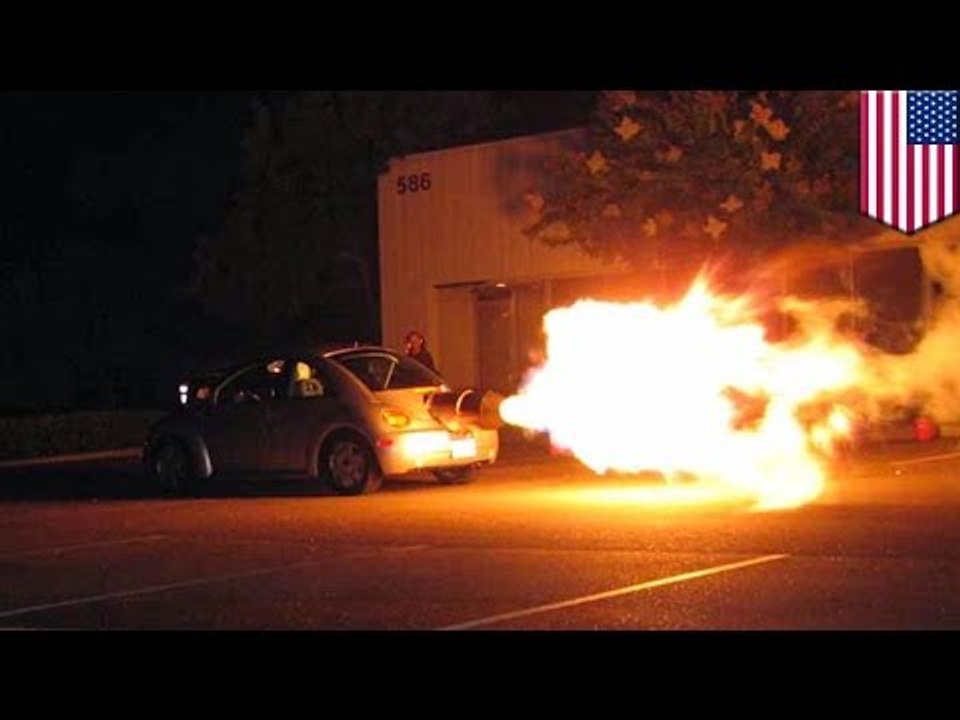 VW Beetle spits fire, rides like a rocket after California man spends $200k to install jet engine