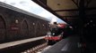 Hogwarts Express train pulls into Hogsmeade Station at Universal Orlando