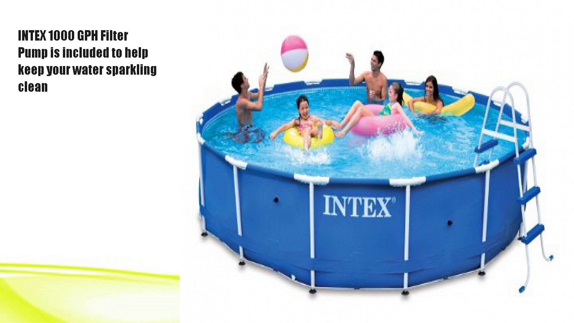 Intex 15' x 36" Metal Frame Swimming Pool Set with - video Dailymotion
