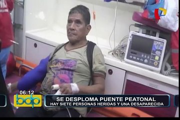 Caída de puente deja siete heridos y un desaparecido en Iquitos
