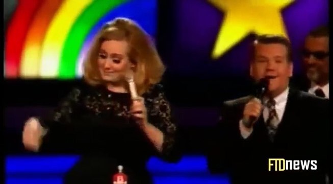 Adele Gets Cut off and Gives Middle Finger Brit Awards 2012