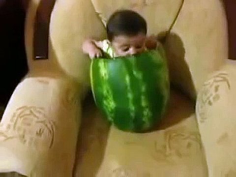 Baby Eating Watermelon Cute Baby Eats A Melon Funny Baby Video